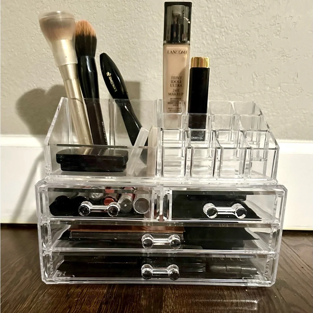 Like New-Two Clear Acrylic Makeup Organizers